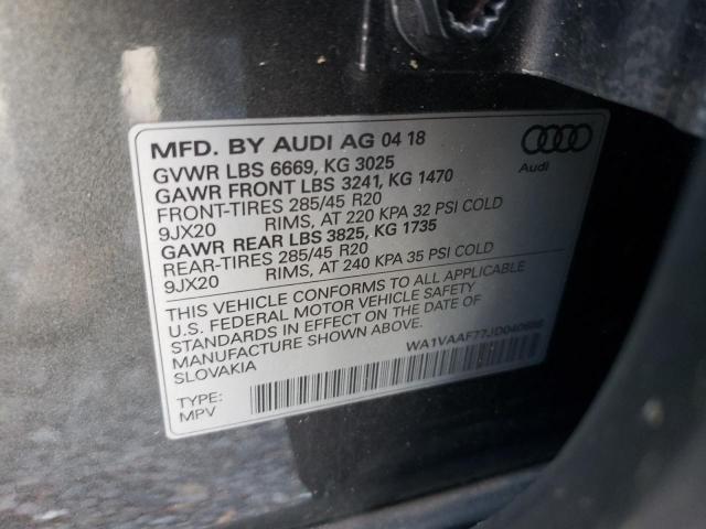 Photo 14 from auction – 2018 AUDI Q7 PRESTIG with VIN WA1VAAF77JD040688