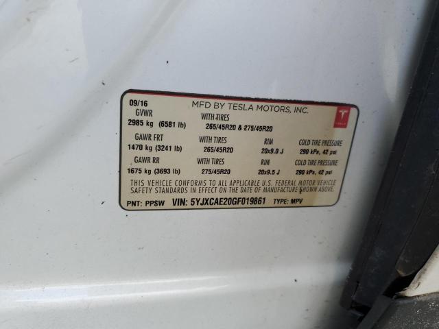Photo 14 from auction – 2016 TESLA MODEL X with VIN 5YJXCAE20GF019861
