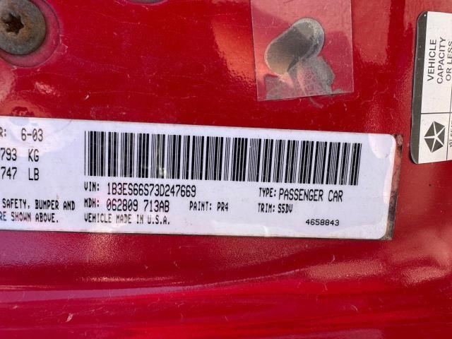Photo 10 from auction – 2003 DODGE NEON SRT-4 with VIN 1B3ES66S73D247669
