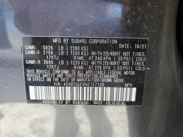 Photo 14 from auction – 2022 SUBARU OUTBACK WI with VIN 4S4BTGUD8N3157198
