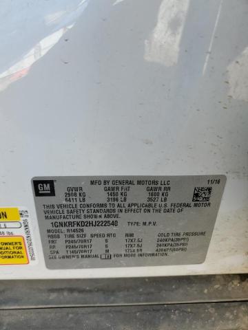 Photo 14 from auction – 2017 CHEVROLET TRAVERSE L with VIN 1GNKRFKD2HJ222540