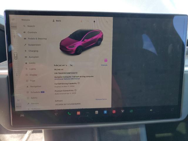 Photo 9 from auction – 2022 TESLA MODEL X with VIN 7SAXCBE58NF335072