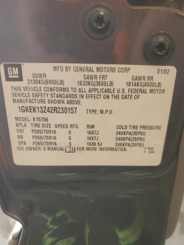 Photo 14 from auction – 2002 GMC YUKON with VIN 1GKEK13Z42R230157