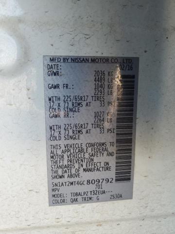 Photo 14 from auction – 2016 NISSAN ROGUE S with VIN 5N1AT2MT4GC809792
