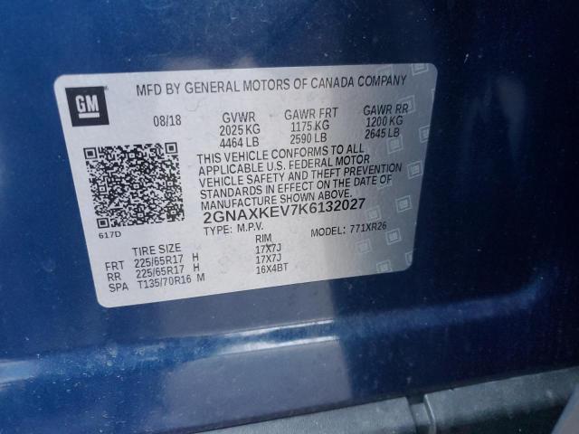 Photo 14 from auction – 2019 CHEVROLET EQUINOX LT with VIN 2GNAXKEV7K6132027