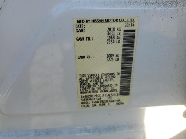Photo 14 from auction – 2016 NISSAN LEAF SV with VIN 1N4BZ0CP9GC314543