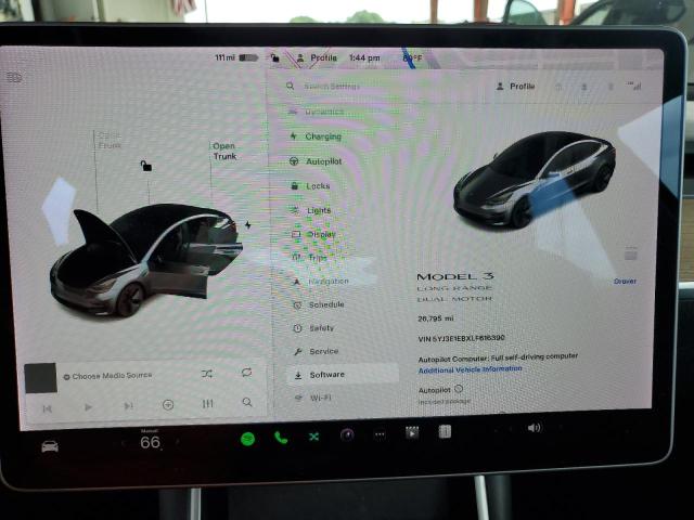 Photo 9 from auction – 2020 TESLA MODEL 3 with VIN 5YJ3E1EBXLF616390