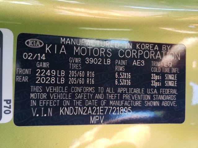 Photo 14 from auction – 2014 KIA SOUL with VIN KNDJN2A21E7721895