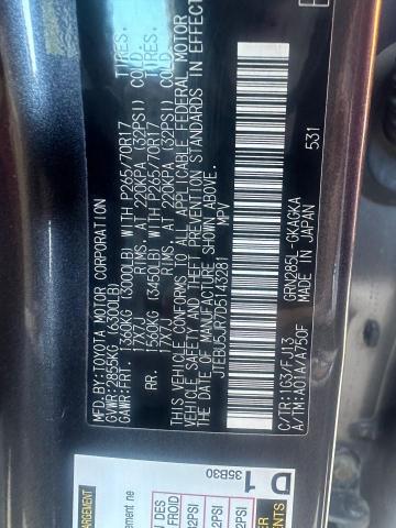 Photo 10 from auction – 2013 TOYOTA 4RUNNER SR with VIN JTEBU5JR7D5143281