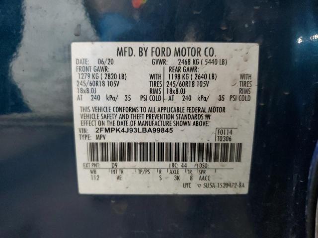 Photo 14 from auction – 2020 FORD EDGE SEL with VIN 2FMPK4J93LBA99845