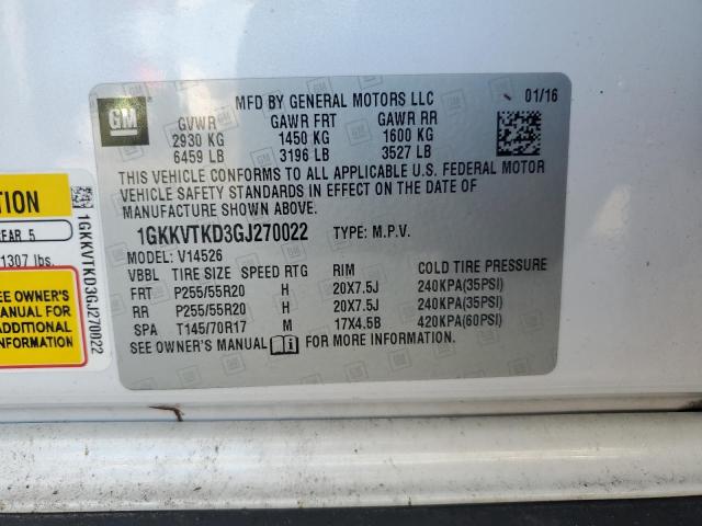 Photo 14 from auction – 2016 GMC ACADIA DEN with VIN 1GKKVTKD3GJ270022