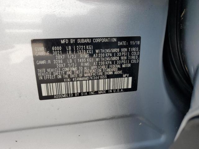 Photo 14 from auction – 2019 SUBARU ASCENT LIM with VIN 4S4WMAMD7K3441655