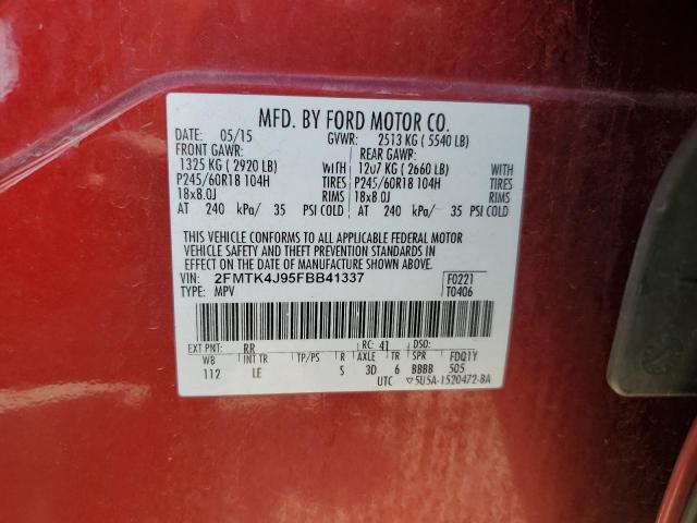 Photo 14 from auction – 2015 FORD EDGE SEL with VIN 2FMTK4J95FBB41337