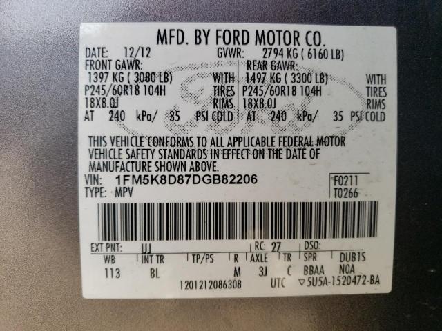 Фото 14 с аукциона – 2013 FORD EXPLORER X с VIN 1FM5K8D87DGB82206