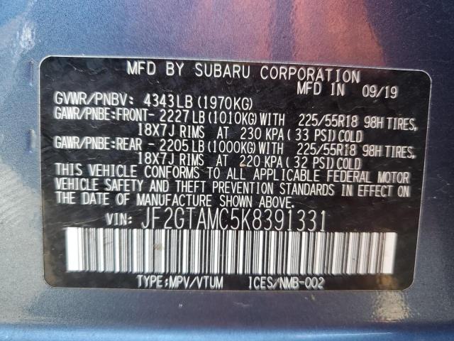 Photo 14 from auction – 2019 SUBARU CROSSTREK with VIN JF2GTAMC5K8391331