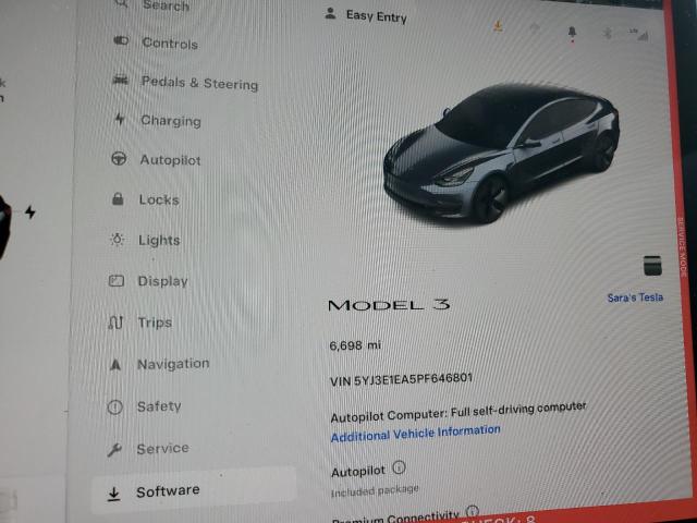 Photo 9 from auction – 2023 TESLA MODEL 3 with VIN 5YJ3E1EA5PF646801