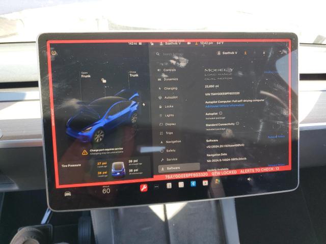 Photo 9 from auction – 2023 TESLA MODEL Y with VIN 7SAYGDEE6PF603320