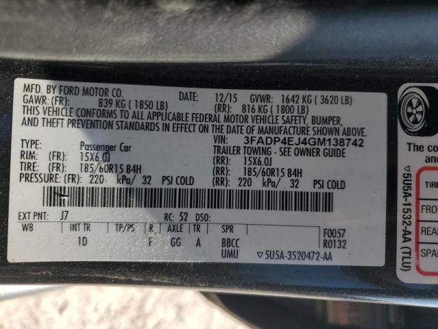 Photo 14 from auction – 2016 FORD FIESTA SE with VIN 3FADP4EJ4GM138742