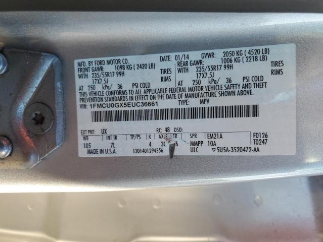 Photo 14 from auction – 2014 FORD ESCAPE SE with VIN 1FMCU0GX5EUC36661