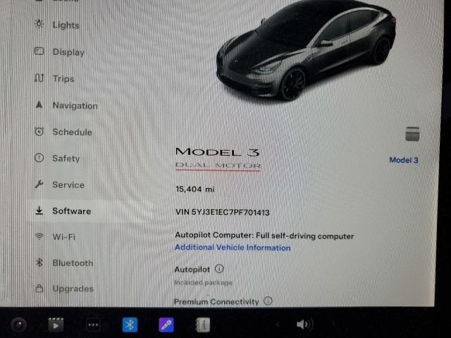 Photo 9 from auction – 2023 TESLA MODEL 3 with VIN 5YJ3E1EC7PF701413