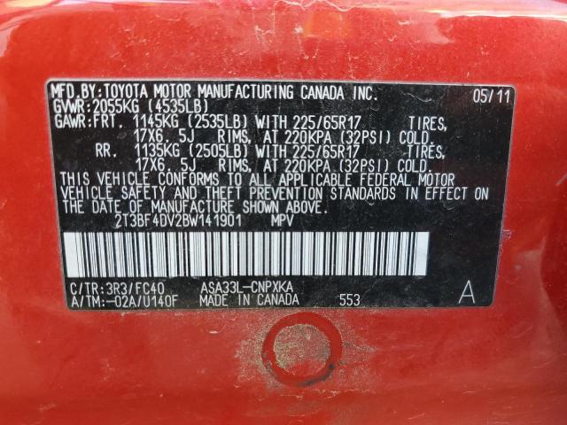 Photo 14 from auction – 2011 TOYOTA RAV4 with VIN 2T3BF4DV2BW141901