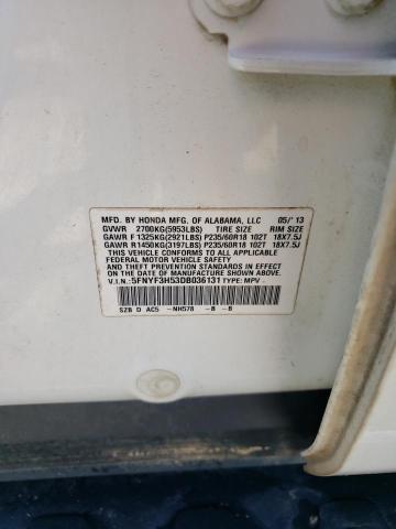 Photo 14 from auction – 2013 HONDA PILOT EXL with VIN 5FNYF3H53DB036131