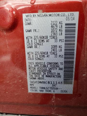 Photo 14 from auction – 2014 NISSAN ROGUE S with VIN 5N1AT2MV0EC811148