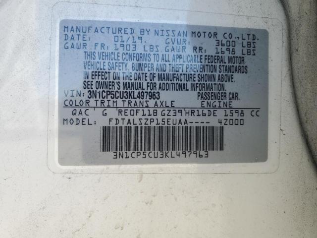 Photo 14 from auction – 2019 NISSAN KICKS S with VIN 3N1CP5CU3KL497963