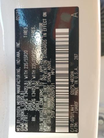 Photo 14 from auction – 2021 TOYOTA HIGHLANDER with VIN 5TDFZRBHXMS097931