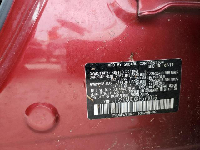 Foto 14 de la subasta – 2019 SUBARU FORESTER L con VIN JF2SKAUCXKH579016