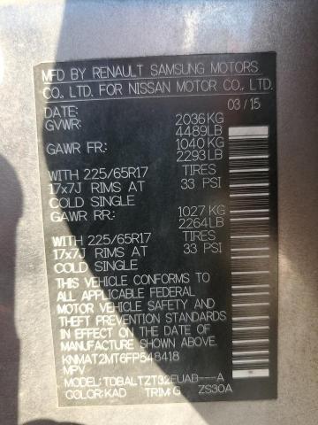 Photo 14 from auction – 2015 NISSAN ROGUE S with VIN KNMAT2MT6FP548418