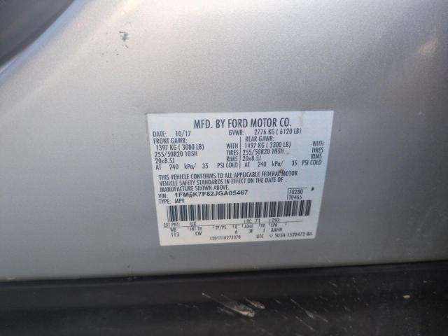 Photo 14 from auction – 2018 FORD EXPLORER L with VIN 1FM5K7F82JGA05467