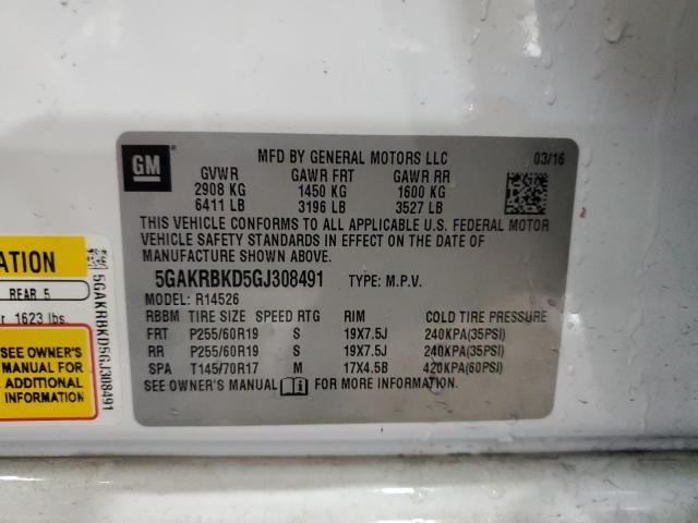 Photo 14 from auction – 2016 BUICK ENCLAVE with VIN 5GAKRBKD5GJ308491