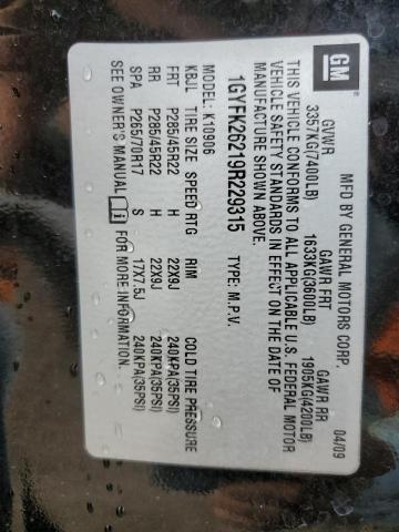 Photo 14 from auction – 2009 CADILLAC ESCALADE E with VIN 1GYFK26219R229315