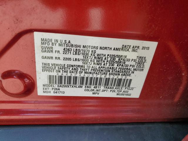 Photo 14 from auction – 2015 MITSUBISHI OUTLANDER with VIN 4A4AP4AU5FE032438
