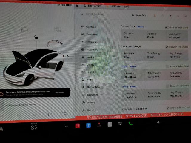 Photo 9 from auction – 2019 TESLA MODEL 3 with VIN 5YJ3E1EBXKF469888