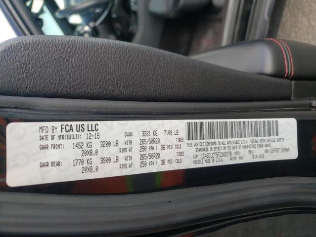Photo 14 from auction – 2015 DODGE DURANGO R/ with VIN 1C4SDJCT5FC245778