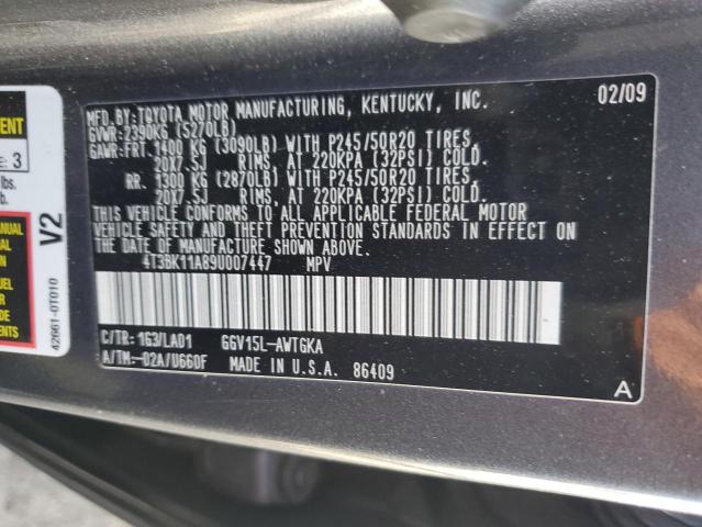 Photo 14 from auction – 2009 TOYOTA VENZA with VIN 4T3BK11A89U007447