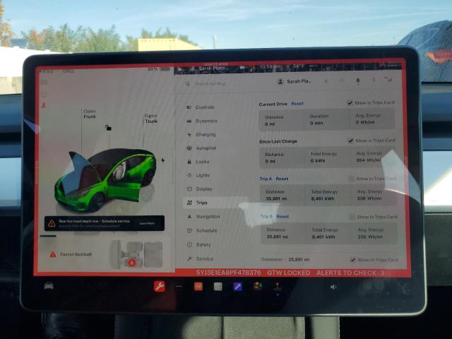 Photo 9 from auction – 2023 TESLA MODEL 3 with VIN 5YJ3E1EA8PF478376