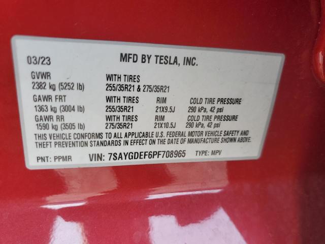 Photo 14 from auction – 2023 TESLA MODEL Y with VIN 7SAYGDEF6PF708965