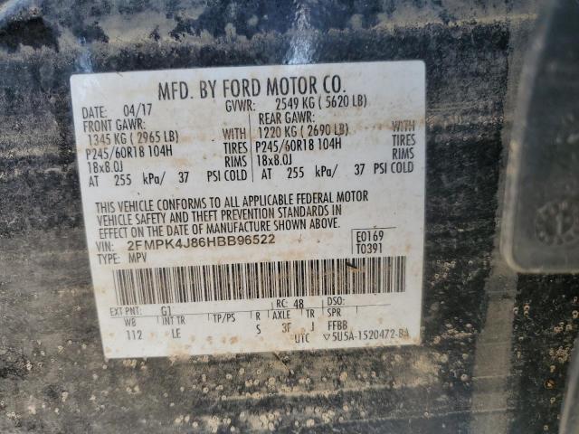 Photo 14 from auction – 2017 FORD EDGE SEL with VIN 2FMPK4J86HBB96522