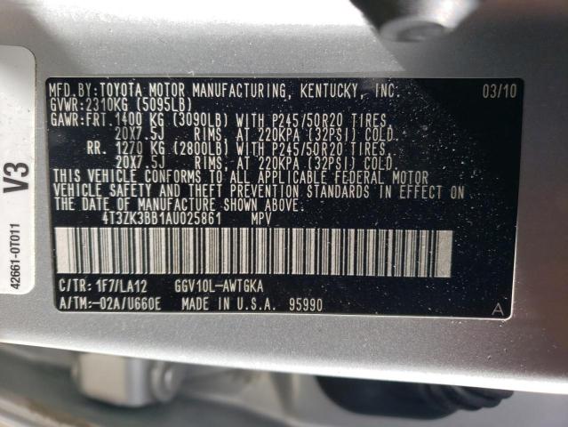 Photo 14 from auction – 2010 TOYOTA VENZA with VIN 4T3ZK3BB1AU025861