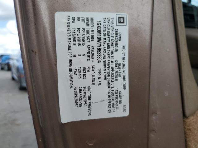 Photo 14 from auction – 2000 GMC SAFARI XT with VIN 1GKDM19W7YB523894