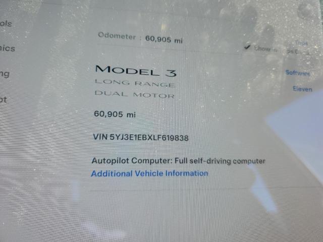 Photo 9 from auction – 2020 TESLA MODEL 3 with VIN 5YJ3E1EBXLF619838