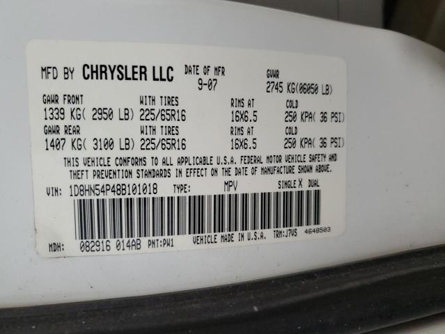 Photo 14 from auction – 2008 DODGE GRAND CARA with VIN 1D8HN54P48B101018