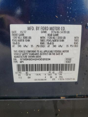 Photo 14 from auction – 2017 FORD EXPLORER X with VIN 1FM5K8DH2HGD20224