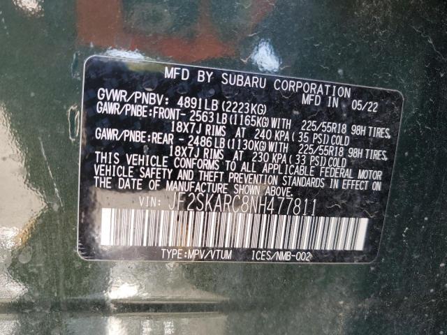 Photo 14 from auction – 2022 SUBARU FORESTER T with VIN JF2SKARC8NH477811