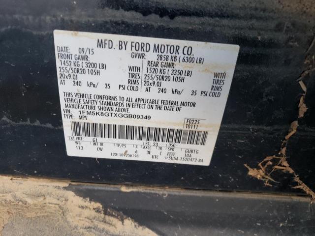 Photo 14 from auction – 2016 FORD EXPLORER S with VIN 1FM5K8GTXGGB09349