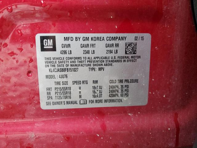 Photo 14 from auction – 2015 BUICK ENCORE with VIN KL4CJASB8FB151027