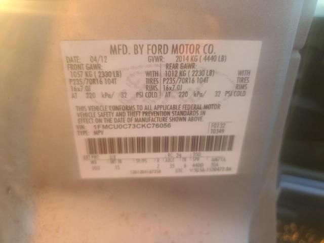 Photo 14 from auction – 2012 FORD ESCAPE XLS with VIN 1FMCU0C73CKC76056